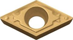 Kyocera - DCMT21.51 HQ Grade CA510 Carbide Turning Insert - TiCN/Al2O3/TiN Finish, 55° Diamond, 1/4" Inscr Circle, 3/32" Thick, 1/64" Corner Radius - Benchmark Tooling