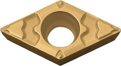 Kyocera - DCMT32.51 GP Grade PV720 Cermet Turning Insert - TiCN (Megacoat Nano) Finish, 55° Diamond, 3/8" Inscr Circle, 5/32" Thick, 1/64" Corner Radius - Benchmark Tooling