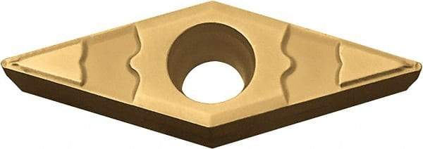 Kyocera - VBMT221 GP Grade CA510 Carbide Turning Insert - TiCN/Al2O3/TiN Finish, 35° Diamond, 1/4" Inscr Circle, 1/8" Thick, 1/64" Corner Radius - Benchmark Tooling