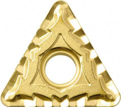Kyocera - TNMG332 CQ Grade PV720 Cermet Turning Insert - TiCN (Megacoat Nano) Finish, 60° Triangle, 3/8" Inscr Circle, 3/16" Thick, 1/32" Corner Radius - Benchmark Tooling