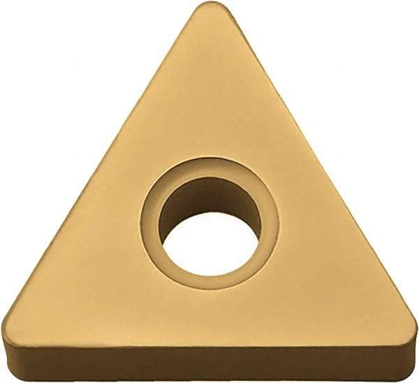 Kyocera - TNMA331 Grade PV7005 Cermet Turning Insert - TiC/TiN (Megacoat) Finish, 60° Triangle, 3/8" Inscr Circle, 3/16" Thick, 1/64" Corner Radius - Benchmark Tooling