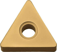 Kyocera - TNMA331 Grade PV7005 Cermet Turning Insert - TiC/TiN (Megacoat) Finish, 60° Triangle, 3/8" Inscr Circle, 3/16" Thick, 1/64" Corner Radius - Benchmark Tooling