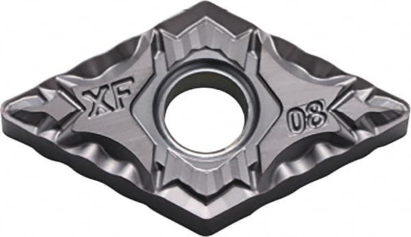 Kyocera - DNMG432 XF Grade TN620 Cermet Turning Insert - Uncoated, 55° Diamond, 1/2" Inscr Circle, 3/16" Thick, 1/32" Corner Radius - Benchmark Tooling