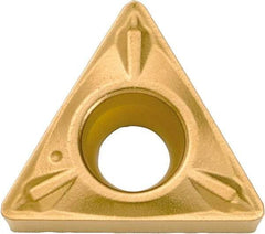 Kyocera - TCMX21.51 WP Grade PV720 Cermet Turning Insert - TiCN (Megacoat Nano) Finish, 60° Triangle, 1/4" Inscr Circle, 3/32" Thick, 1/64" Corner Radius - Benchmark Tooling