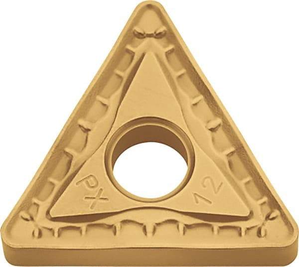 Kyocera - TNMM432 PX Grade CA525 Carbide Turning Insert - TiCN/Al2O3/TiN Finish, 60° Triangle, 1/2" Inscr Circle, 3/16" Thick, 1/32" Corner Radius - Benchmark Tooling