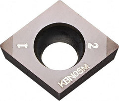 Kyocera - CCMW21.51 Grade KBN05M CBN Turning Insert - Megacoat Finish, 80° Diamond, 1/4" Inscr Circle, 3/32" Thick, 1/64" Corner Radius - Benchmark Tooling