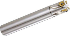 Kyocera - 3/8" Cut Diam, 0.236" Max Depth of Cut, 3/8" Shank Diam, 3" OAL, Indexable Square Shoulder End Mill - BDMT 0703 Inserts, Cylindrical Shank, 90° Lead Angle, Through Coolant - Benchmark Tooling