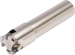 Kyocera - 32mm Cut Diam, 1.5mm Max Depth, 32mm Shank Diam, Weldon Shank Indexable High-Feed End Mill - Screw Holding Method, SOMT 100420ER-.. Insert, MFH Toolholder, Through Coolant - Benchmark Tooling