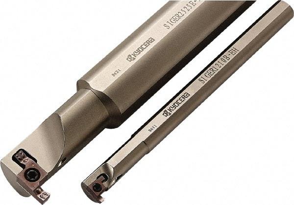 Kyocera - Sige, Internal, Right Hand, 2.2mm Max Depth of Cut, 0.039 to 0.197" Groove Width, Indexable Grooving Tool Holder - Multiple Insert Compatibility, 9mm Shank Width, 125mm OAL, Through Coolant - Benchmark Tooling