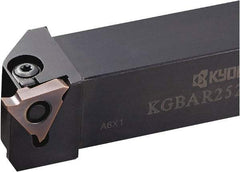 Kyocera - KGBA, External, Right Hand, 0.157" Max Depth of Cut, 0.013 to 0.189" Groove Width, Indexable Grooving Tool Holder - GBA43R/L.. Insert Compatibility, 1" Shank Height, 1" Shank Width, 6" OAL - Benchmark Tooling