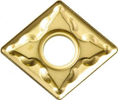 Kyocera - CNMG431 GS Grade CA525 Carbide Turning Insert - TiCN/Al2O3/TiN Finish, 80° Diamond, 1/2" Inscr Circle, 3/16" Thick, 1/64" Corner Radius - Benchmark Tooling