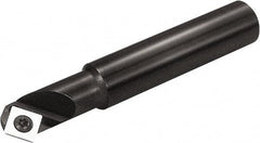 Kyocera - 60° Lead Angle, 19mm Max Cut Diam, 8mm Min Cut Diam, 10mm Max Depth of Cut, Indexable Chamfer and Angle End Mill - 1 Insert, SEKW 421, SEKW 422, SEMT 421 Insert Style, 110mm Overall Length, Straight Shank - Benchmark Tooling