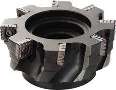 Kyocera - 12 Inserts, 250mm Cut Diam, 1-7/8" Arbor Diam, 16.5mm Max Depth of Cut, Indexable Square-Shoulder Face Mill - 90° Lead Angle, 60mm High, SPMT1806 Insert Compatibility - Benchmark Tooling