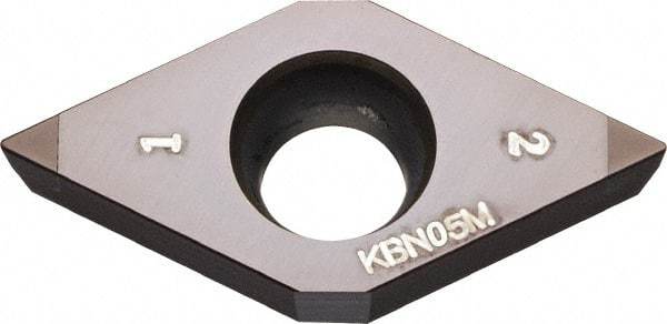 Kyocera - DCMW32.50.5 Grade KBN05M CBN Turning Insert - Megacoat Finish, 55° Diamond, 3/8" Inscr Circle, 5/32" Thick, 0.008" Corner Radius - Benchmark Tooling