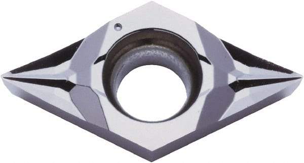 Kyocera - DCGT32.50.2 SK Grade PR1225 Carbide Turning Insert - Megacoat Finish, 55° Diamond, 3/8" Inscr Circle, 5/32" Thick, 0.004" Corner Radius - Benchmark Tooling