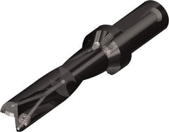 Kyocera - 135mm Max Drill Depth, 3xD, 45mm Diam, Indexable Insert Drill - 2 Inserts, 40mm Shank Diam, Whistle Notch Shank - Benchmark Tooling