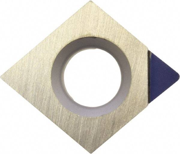 Kyocera - CPMH321 Grade KPD001 Polycrystalline Diamond (PCD) Turning Insert - Uncoated, 80° Diamond, 3/8" Inscr Circle, 1/8" Thick, 1/64" Corner Radius - Benchmark Tooling