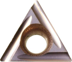 Kyocera - TPET220.2 USF Grade PR930 Carbide Turning Insert - TiCN Finish, 60° Triangle, 1/4" Inscr Circle, 1/8" Thick, 0.004" Corner Radius - Benchmark Tooling