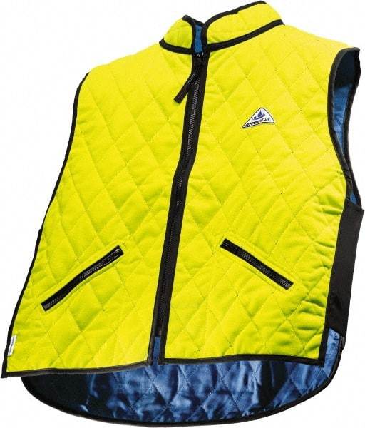 Techniche - Size L, High Visibility Lime Cooling Vest - Zipper Front, Nylon, HyperKewl - Benchmark Tooling