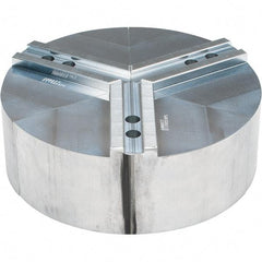 Abbott Workholding Products - 12" Max Chuck Capacity, 1.5mm x 60° Serrated Interface, Round Soft Lathe Chuck Jaw - 3 Jaw, Aluminum, 1.1811" Btw Mount Hole Ctrs, 12" Wide, 4" High, 16mm Fastener - Benchmark Tooling