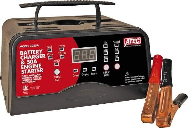 ATEC - 6/12 Volt Automatic Charger - 10 Amps/2 Amps, 50 Starter Amps - Benchmark Tooling