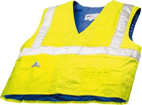 Techniche - Size 2X/3XL, High Visibility Lime Cooling Vest - Hook & Loop Front, Polyester, HyperKewl - Benchmark Tooling