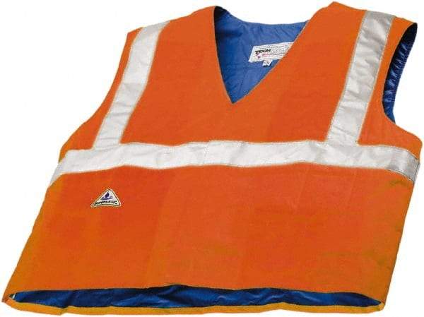 Techniche - Size L/XL, High Visibility Orange Cooling Vest - Hook & Loop Front, Polyester, HyperKewl - Benchmark Tooling