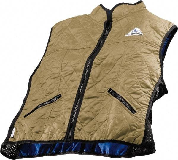 Techniche - Size 2XL, Khaki Cooling Vest - Zipper Front, Nylon, HyperKewl - Benchmark Tooling