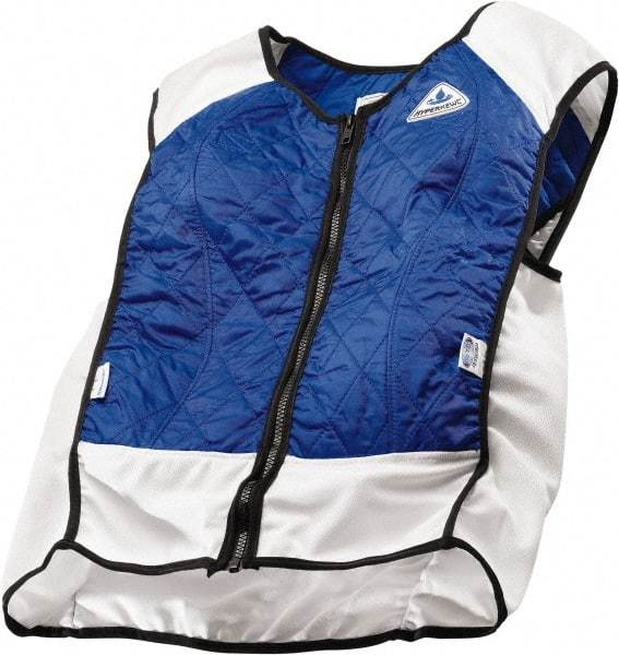 Techniche - Size L, Royal Blue Cooling Vest - Zipper Front, Nylon, HyperKewl, Poly-Cotton - Benchmark Tooling