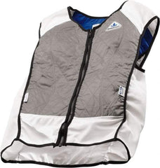 Techniche - Size 2XL, Silver Cooling Vest - Zipper Front, Nylon, HyperKewl, Poly-Cotton - Benchmark Tooling