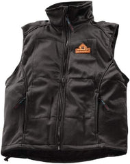 Techniche - Size 2XL Heated Vest - Black, Softshell Barrier Fleece, Zipper Closure - Benchmark Tooling