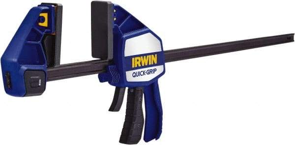 Irwin - 24" Capacity, 3-5/8" Throat Depth Carbon Steel Bar Clamp - 600 Lb Clamping Pressure, 835.03mm Max Spread - Benchmark Tooling