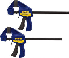 Irwin - 6" Capacity, 2-7/16" Throat Depth Carbon Steel Bar Clamp - 140 Lb Clamping Pressure, 13" OAL - Benchmark Tooling