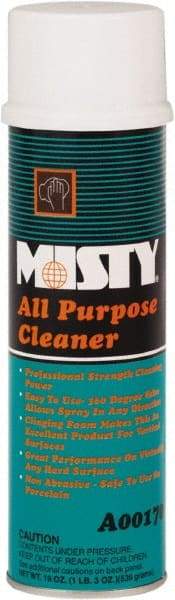 Misty - 20 oz Aerosol All-Purpose Cleaner - Foam, Ammonia, Mint - Benchmark Tooling