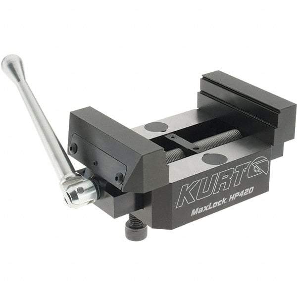 Kurt - 4" Jaw Width, 2.922" High x 5" Long x 4" Wide Vise - For Use with 5 Axis Workholding Systems - Benchmark Tooling