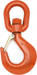 Campbell - #5 Hook, 3 Ton Capacity, Alloy Steel Swivel Hoist Hook - 8-1/4" Long x 4-1/8" Wide - Benchmark Tooling