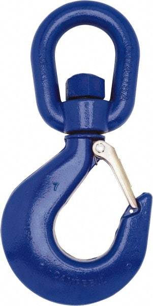 Campbell - #2 Hook, 3/4 Ton Capacity, Carbon Steel Swivel Hoist Hook - 5-5/8" Long x 3" Wide - Benchmark Tooling