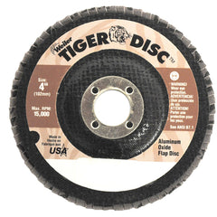 ‎4-1/2″ Tiger Disc Abrasive Flap Disc, Angled, Phenolic Backing, 40AO, 7/8″ Arbor Hole - Benchmark Tooling