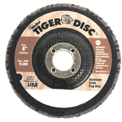 ‎7″ Tiger Disc Abrasive Flap Disc, Angled, Phenolic Backing, 60Z, 5/8″-11 UNC Nut - Benchmark Tooling