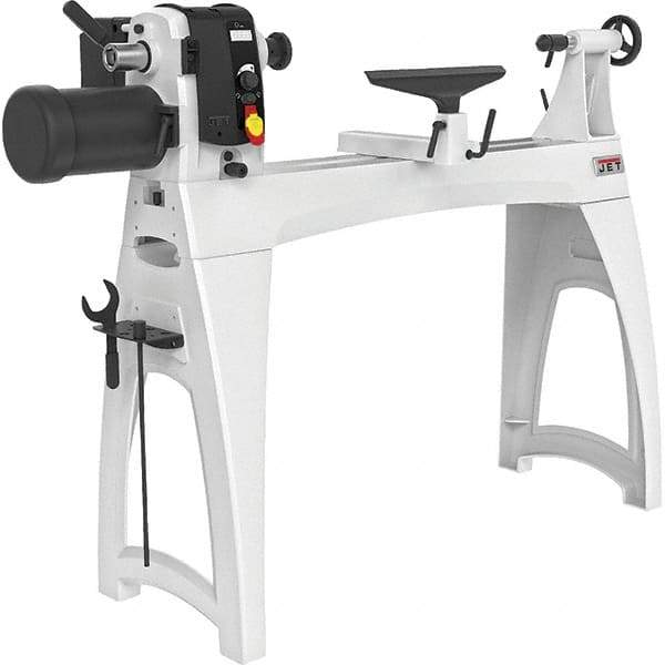 Jet - 16-1/2" Swing, 40" Distance Between Center, Woodworking Lathe - 2MT Headstock, 40 to 3,200 RPM, 4" Quill Travel - Benchmark Tooling