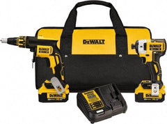 DeWALT - 20 Volt Cordless Tool Combination Kit - Includes Brushless Drywall Screwgun & 1/4" Brushless 3-Speed Impact Driver, Lithium-Ion Battery Included - Benchmark Tooling