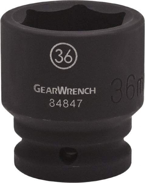 GearWrench - 3/4" Drive 32mm Standard Impact Socket - 6 Points, 2-8/39" OAL - Benchmark Tooling