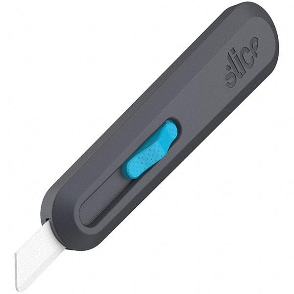 Slice - Nonsparking Ambidextrous Retractable Blade Utility Knife - 2-9/16" Blade Length, Black & Blue, Ceramic Blade, Glass Filled Nylon & Steel Handle - Benchmark Tooling