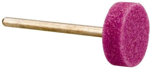 Rex Cut Product - 3/4" Head Diam x 1/4" Thickness, W201, Cylinder End, Aluminum Oxide Mounted Point - White, Medium Grade, 80 Grit, 38,250 RPM - Benchmark Tooling