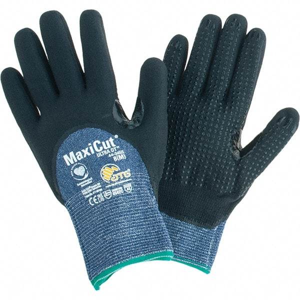 ATG - Size M, ANSI Cut Lvl A3, Cut Resistant Gloves - Palm, Fingers & Knuckles Coated, Blue/Black - Benchmark Tooling