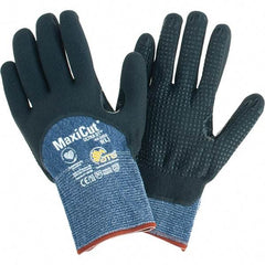 ATG - Size L, ANSI Cut Lvl A3, Cut Resistant Gloves - Palm, Fingers & Knuckles Coated, Blue/Black - Benchmark Tooling