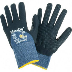ATG - Size XL, ANSI Cut Lvl A3, Cut Resistant Gloves - Palm, Fingers & Knuckles Coated, Blue/Black - Benchmark Tooling