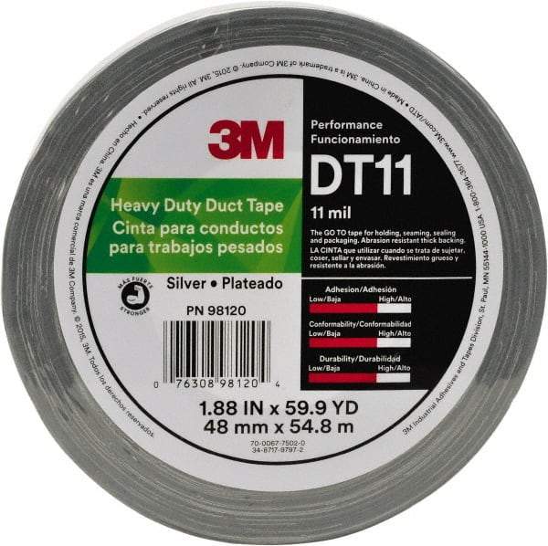 3M - 2" x 32m Black Duct Tape - 17 mil, Rubber Adhesive, Polyethylene Film Backing, Series DT17 - Benchmark Tooling