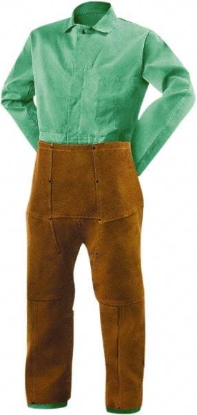 Steiner - Size Universal Leather Welding Chaps - No Pockets, Brown, Nonhazardous Protection - Benchmark Tooling