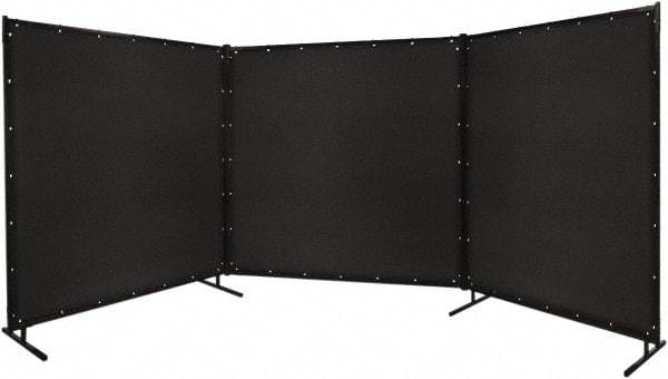 Steiner - 6' Wide x 8' High, Vinyl Laminated Polyester Portable Welding Screen - Black - Benchmark Tooling